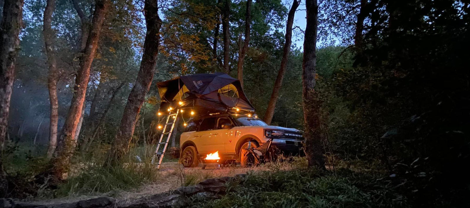 bronco with an ikamper rooftop tent