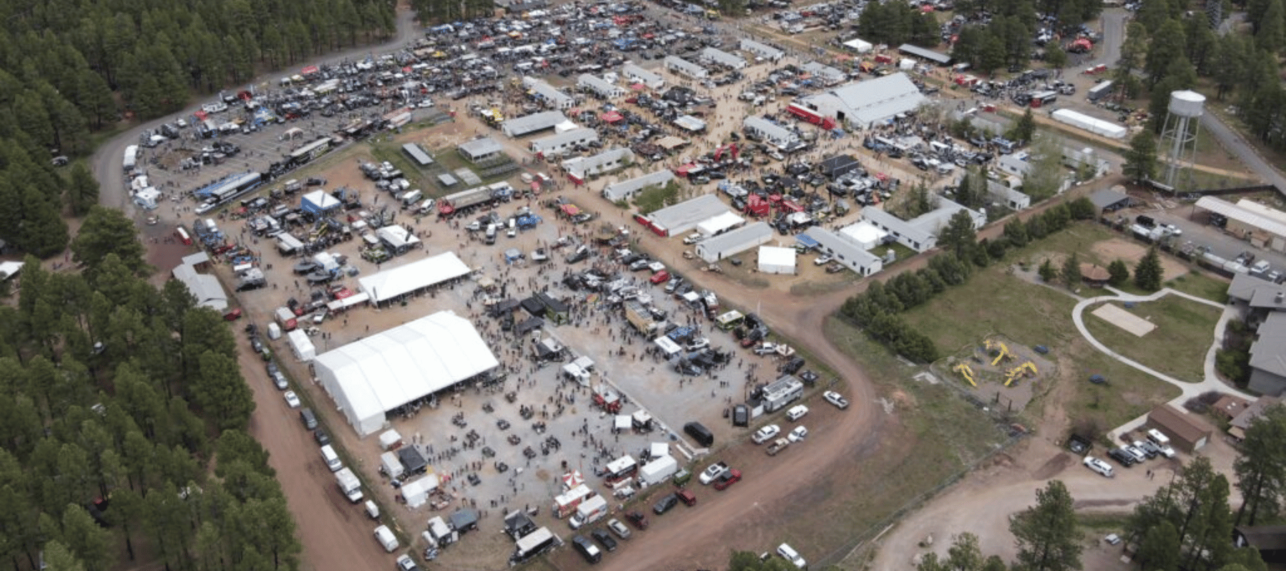 Birds eye view of Overland expo Flagstaff event 2025