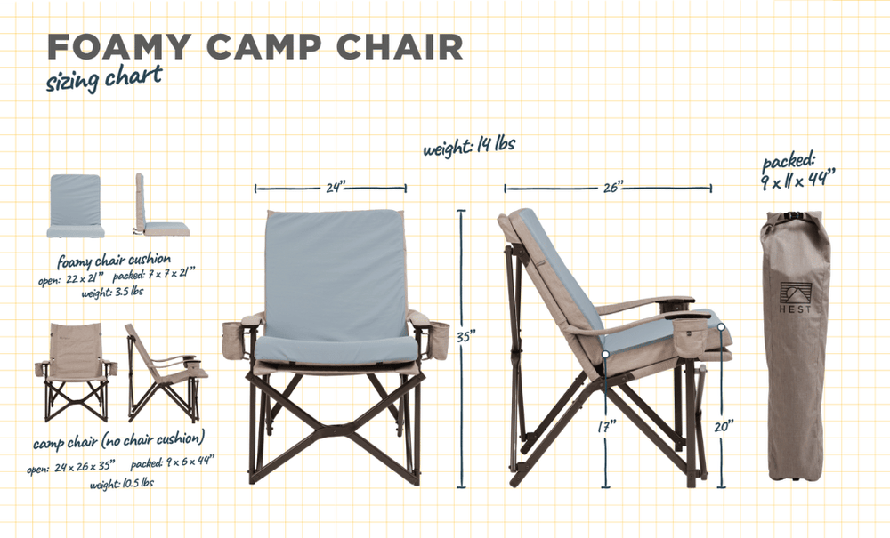 HEST Foamy Camp Chair - Memory Foam Camping Chair