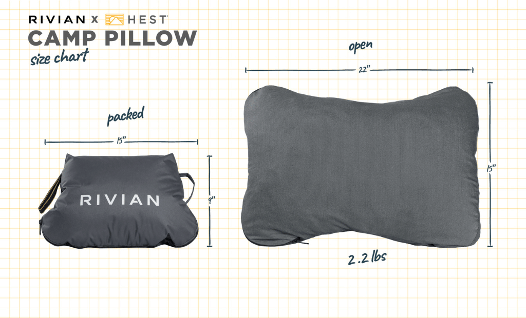 Rivian x HEST Camp Pillow | Ultimate Rivian Car Camping Pillow Rivian x HEST Camp Pillow | Ultimate Rivian Car Camping Pillow